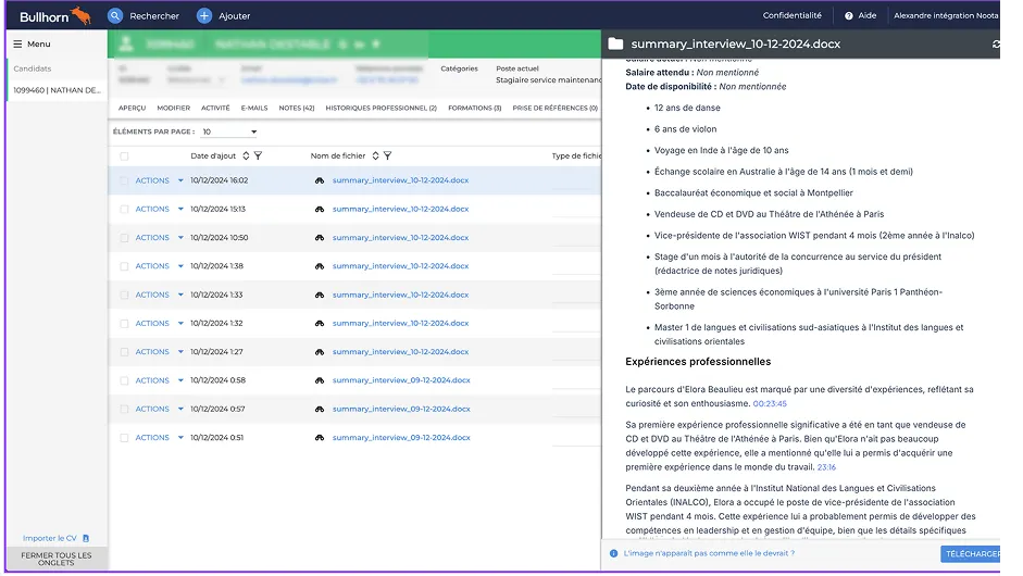 Record all Interview in Noota